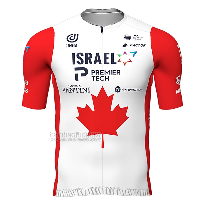 2022 Cycling Jersey Canada Champion Israel Cycling Academy Red Short Sleeve and Bib Short
